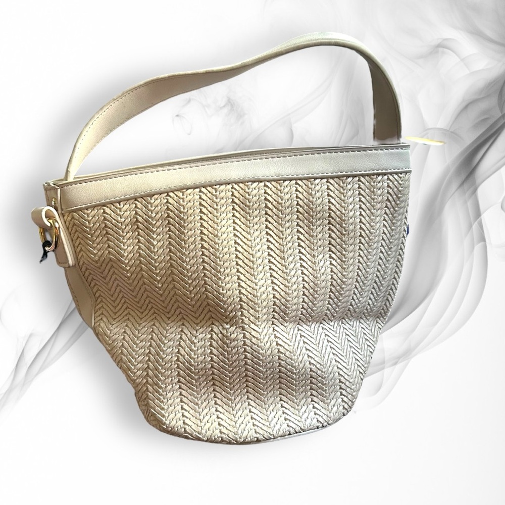 Sole Society Purse Cream Crossbody Chevron Woven Convertible Nordstrom NWT - Picture 2 of 14